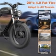thumbnail image 5 of Kickwey 3000W Peak Dual Motor E Mountain Bike for Adults, 48V 23AH UL Battery, 20"x4.0" Fat Tire Dirt Bike, 75 Miles Mechanical Disc Brake E Bike, 5 of 5