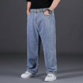 thumbnail image 4 of Jwl-oversized Black Jeans Mens Plus Size Denim Pants Husband Breathable Loose Trousers Men Streetwear Baggy Jeans Casual Pants, 4 of 5