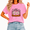 1-Pink, variant on Cozymy Hangin' With My Boos Playful Halloween Ghost Scene Women's Graphic Tee Washed Crew Neck Short Sleeve pink, S