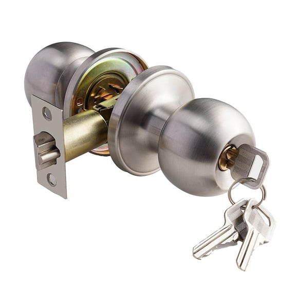 Door Knob with Key for Bedroom Door Locks with Keys, Keyed Entry Door Knob with Lock, Ball Door Handle with Key Doorknob with Lock and Key