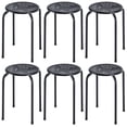 thumbnail image 1 of Casart Round Steel Stool Set of 6 Stackable 17.5-Inch Backless Nesting Stool with Metal Frame, X-Shape Connection & Non-Slip Feet Plastic Stool for Home, Office, Classroom Flexible Seating(Black), 1 of 4