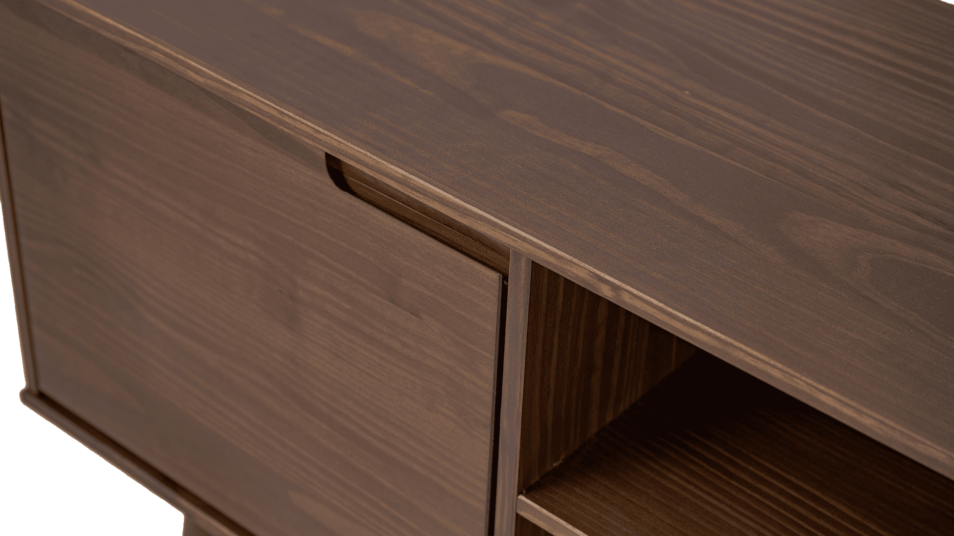 Adair 70 2-Door Solid Wood Tv Stand Walnut - for Adults and Teens