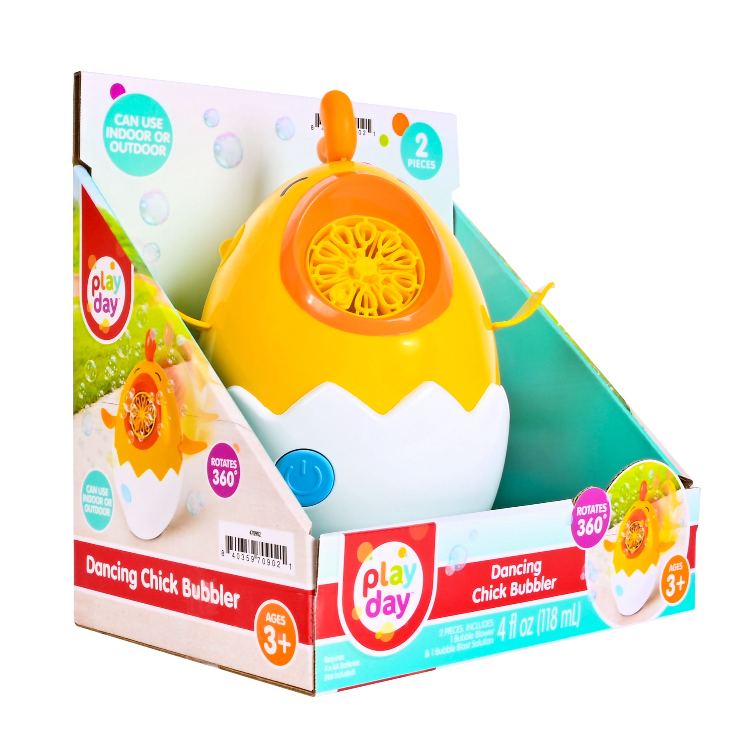 Play Day Dancing Chick Bubble Blower with 4 fl oz solution for Children Ages 3 and up