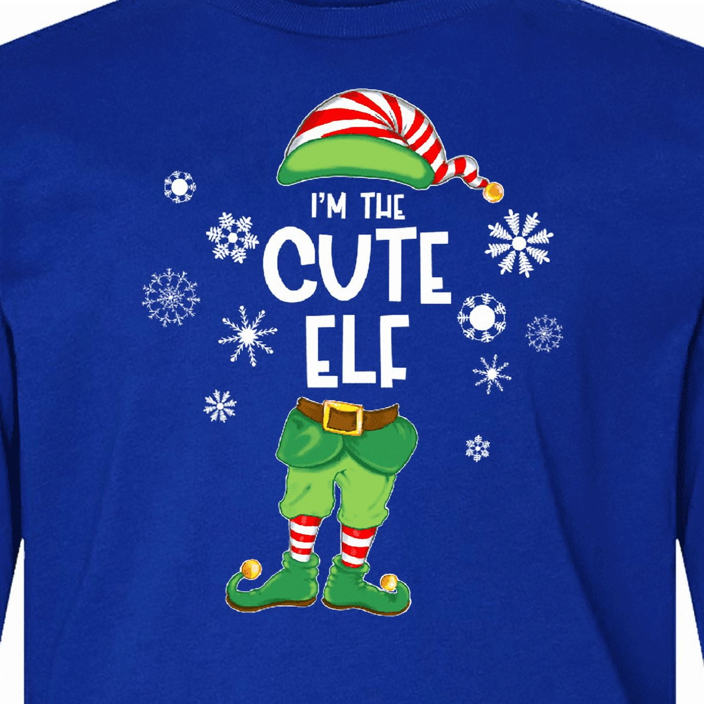 Inktastic Funny Christmas I'm the Cute Elf with Shoes and Hat Long Sleeve Youth T-Shirt