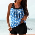 thumbnail image 3 of YABCSAZ Plus Size Tankini Swimsuits for Women Tummy Control Two Piece Bathing Suits with Sporty Pockets Swim Shorts, 3 of 6