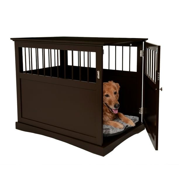 Furhaven Pet Dog Furniture End Table Crate Espresso Large