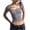 Dark Gray, variant on Timegard Going out Tops for Women Scoop Neck Button Crop Tops Casual Slim Comfy Short Sleeve Tee Shirts