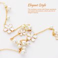 thumbnail image 2 of Collar largo de flores Sonducket joyería de perlas imitación con borlas ajustable Blanco AP012278-02, 2 of 6