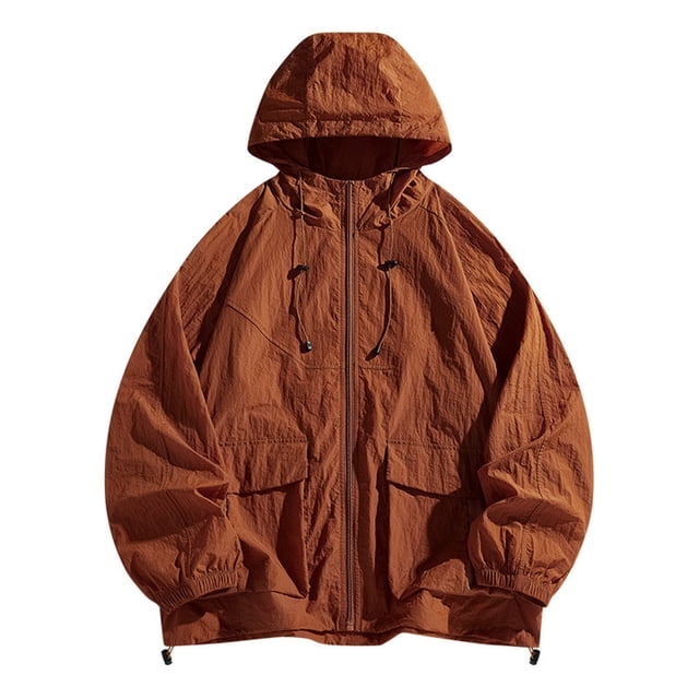 QIPOPIQ Men's UPF 50+ Sun Protection Outdoor Jacket Workout Athletic Jackets Lightweight Running Jacket Clearance