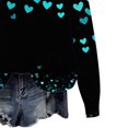 thumbnail image 2 of Kids Girls Cropped Hoodie - Turquoise Heart All-Over Print, Stretchy Polyester Spandex Blend, Hooded No Drawstrings, Multicolor Casual Sweatshirt for Teens 8-16,Size 9-10T, 2 of 5