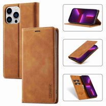Dteck for Apple iPhone 13 Case with Card Holder Magnetic Premium Leather Flip Wallet Case Business / Classical Protective Cover with Kickstand Cover for iPhone 13, Brown