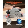 thumbnail image 6 of VEVOR Cordless Track Saw, 5-1/2 in Blade, Brushless Plunge Circular Saw Kit, Tracksaw with Hard Case, 2.05 in Cutting Depth, for Wood, Plastic, Metal, Compatible with Makita Batteries (Tool Only), 6 of 9