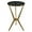 Gold Solid Round 16" x 16" x 24", variant on DecMode Modern Aluminum Hourglass Inspired with Round Glass Top Accent Table, 16"W x 24"H with Polished Black and Frosted Glass Finish