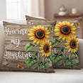 thumbnail image 2 of Yellow Sunflower Outdoor Pillow Covers 24x24 Set of 2,Waterproof Patio Throw Pillowcase Protectors,Butterfly Sunshine Brown Farmhouse Wood Decorative Pillow Shams Cushion Covers for Seat Bed Couch, 2 of 8