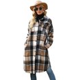 thumbnail image 1 of Chaquetas de franela largas de lana gruesa para mujer #2 Marrón G #2 Marrón G Xishao ropa, 1 of 2