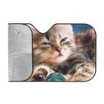 thumbnail image 2 of Kdxio Playful Cat Print Windshield Sun Shade, Foldable Sun Blocker for Car,Truck,SUV Automotive Interior Sun Protection,Reflective Shade for Front Windshield(Medium), 2 of 7