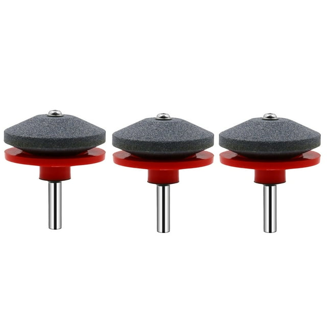 Lawn Mower Blade Sharpener Set | Industrial Grinding Stone Head | Power Drill Compatible | Durable Wear-Resistant Design | Fits Mower & Tractor Blades | 3 Pieces | Easy Blade Grinding Tool