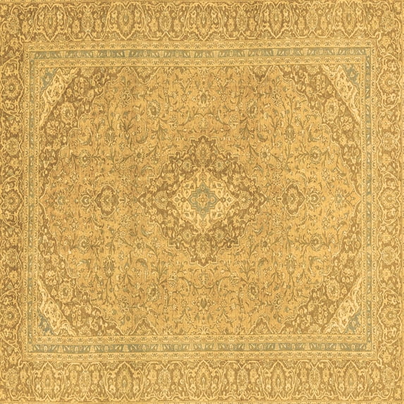 Ahgly Company Indoor Square Abstract Brown Modern Area Rugs, 6' Square