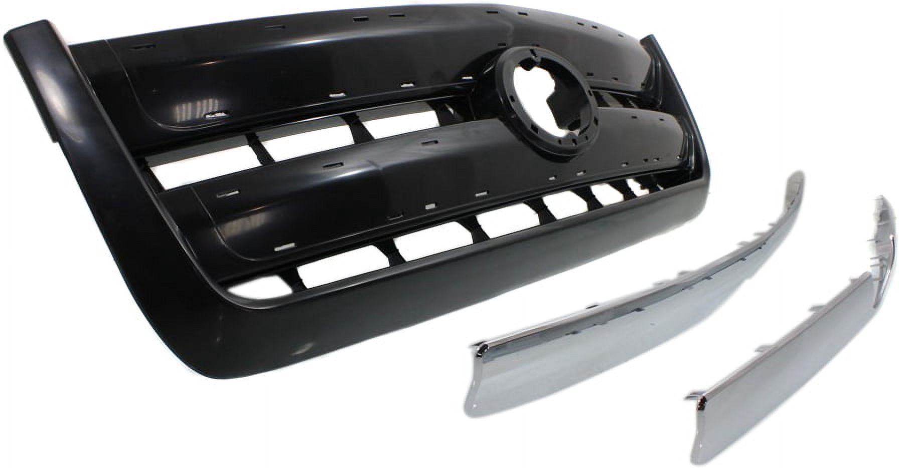 Grille Assembly Compatible With 2003-2006 Toyota Tundra Standard Cab Pickup Extended Painted Black Shell and Insert