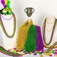 thumbnail image 4 of Collares de cuentas para Mardi Gras Huskein, 120 piezas, morado, dorado y verde, 4 of 7