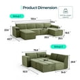 LINSY HOME 133.4" Modular Cloud Sectional Sofa for Living Room, U