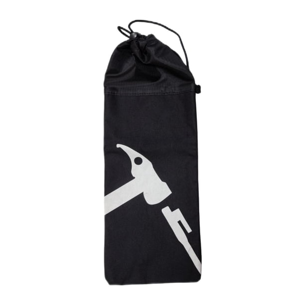 Bolsa para estacas de tienda, bolsa para clavos, organizador multifuncional con cordón Negro