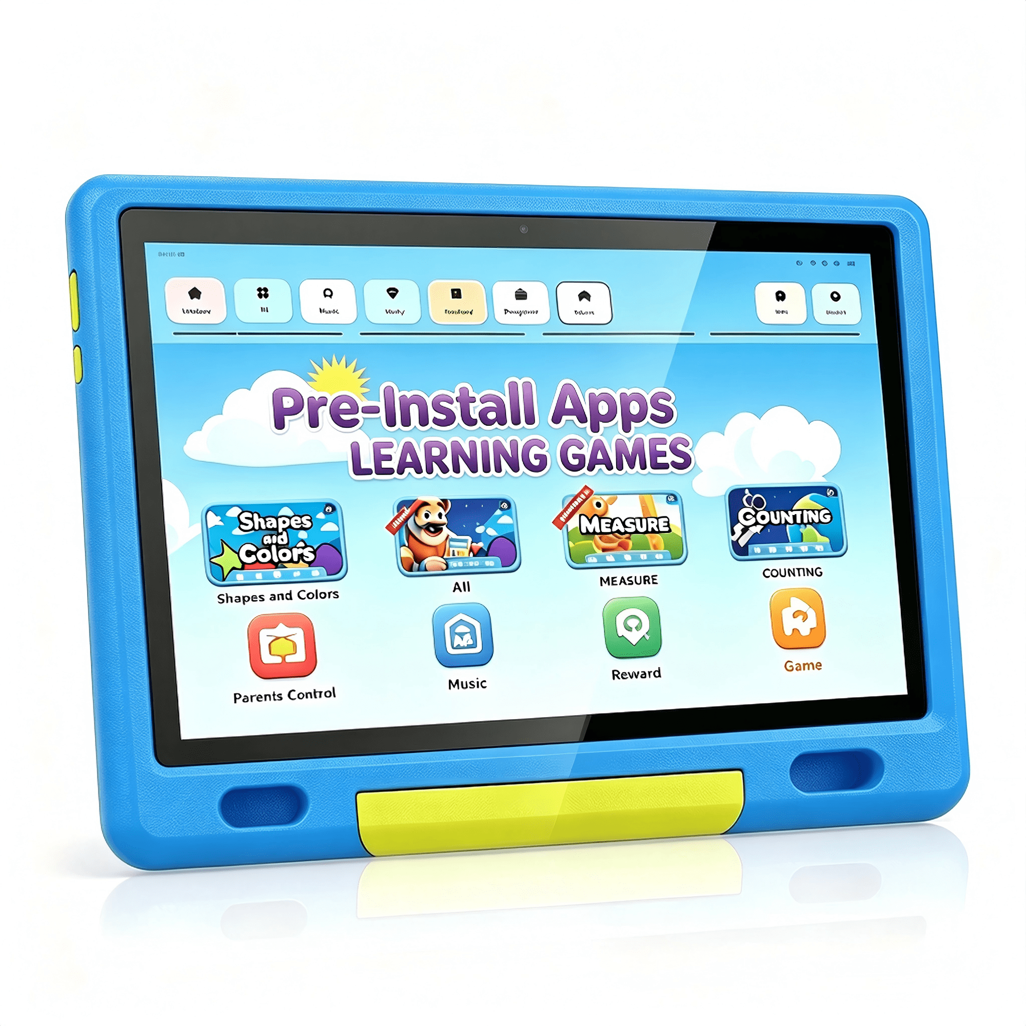 AEEZO 10-inch Kids Tablet, HD IPS Display Tablet for Kids, 6GB RAM, 64GB ROM, Quad-Core Processor, Kidoz Pre Installed& Kids Education, Parental Control,-Proof Case (Blue)