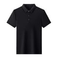 thumbnail image 6 of Mens Polo Shirts Lapel Short Sleeved Casual Business Ice Silk Polo Shirts for Men, 6 of 6