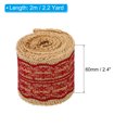 thumbnail image 2 of Uxcell 2.4" Wide 2.2 Yards Burlap Ribbon Lace Roll Wrapping Fabric Crafts Roll Wine Red 2 Pack, 2 of 6