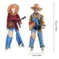 thumbnail image 2 of 2Pcs Set 15" Animated Banjo Skeletons with Clothes and Hat for Yard Garden Props Halloween Party Decor, 2 of 9