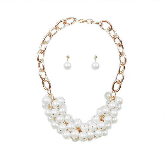 Collar y Aretes Magg Shop Pearl Cluster