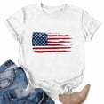 thumbnail image 2 of Qzwdhjm Womens USA Flag Shirts Crew Neck Short Sleeve Tshirts Graphic Tees Crew Neck Loose Summer Shirts Patriotic Going Out Top, 2 of 5