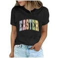 thumbnail image 5 of Maean Women Easter Shirts Funny Graphic Short Sleeve Crewneck Tshirts Ladies Cute Pullover Tops, 5 of 6