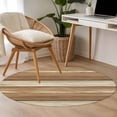 thumbnail image 4 of Round Rugs 4 Ft, Brown Khaki Wooden Non Slip Area Rugs for Kitchen Bedroom Entryway, Vintage Farmhouse Retro Art Washable Carpet Runner Rug Floor Mats for Bedroom Home Decor, 4 of 8