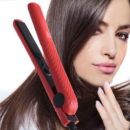 Gymax Ceramic Hair Straightener Straightens & Curly Adjustable Temp For All Hair