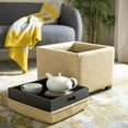 thumbnail image 2 of SAFAVIEH Harrison Rustic Glam Single Tray Storage Ottoman, Gold, 2 of 7