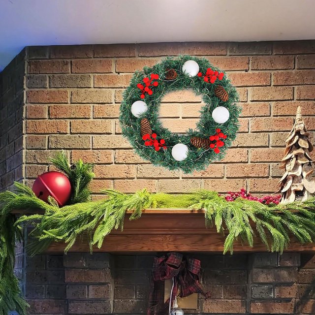 Christmas Wreath Rattan Christmas Decoration Wreath Door Hanging Hotel Scene