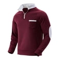 thumbnail image 1 of Camisas de Manga Larga Casual Color Sólido Bolsillo Cremallera de Pie Cuello Sudadera, Camisas de Trabajo de Manga Larga de los Hombres para Actividades Al Aire Libre, 1 of 9