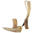 thumbnail image 3 of Bhartiya Handicrafts Real Ox Viking Drinking Horn with Handle for Beer Wine Mead Ale | Game Of Thrones Horn With Stand (Carved 13 Inch 12 Oz ) (Pack Of 1), 3 of 5