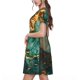 thumbnail image 2 of Disketp Emerald Color Gold Marble para Vestido de Manga Corta para Mujeres, Vestidos de Verano para Mujeres, Casual y Holgado para la Playa, 2 of 6