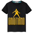 thumbnail image 2 of 2024 HOT Ronaldo Football Star Ropa estampada para niños Verano de manga corta Niños Niñas Camiseta de algodón negra Ropa deportiva Tops, 2 of 5
