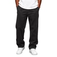 thumbnail image 2 of GrmtClth Men Skin-Friendly Soft Solid Jogger Pants, Male Loungewear Bottoms, Ankle Cuff Drawstring Elastic Waist Trousers, Indoor Daily Commute Wear Black 3XL, 2 of 8