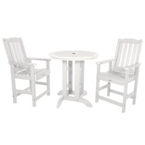Highwood's 36" Round 3-pc Lehigh Dining Set - Counter Height, Outdoor, Eco-friendly, Synthetic Wood