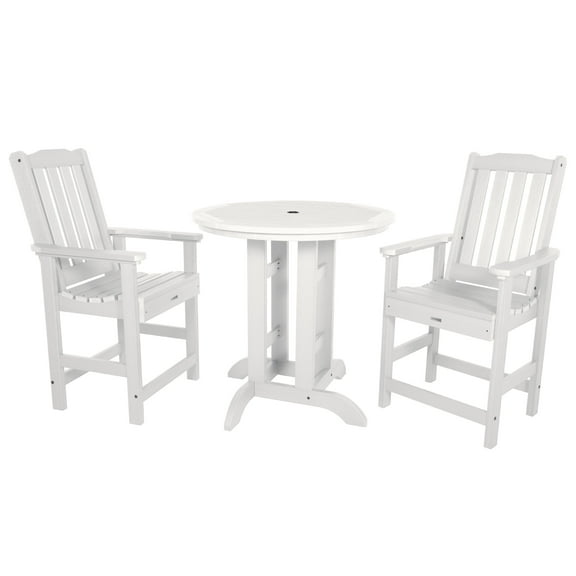 Highwood's 36" Round 3-pc Lehigh Dining Set - Counter Height, Outdoor, Eco-friendly, Synthetic Wood