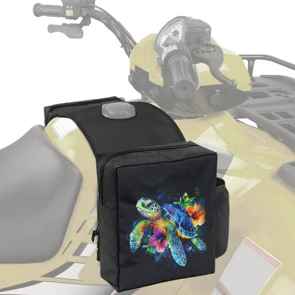 Uorisanigo Universal Motorcycles Tank Bag Boho Sea Turtle Snowmobile Tank Saddlebags for ATV UTV - Universal Motorcycles Front Saddle Bag Waterproof Front Accessories with Water/Drink Pocket
