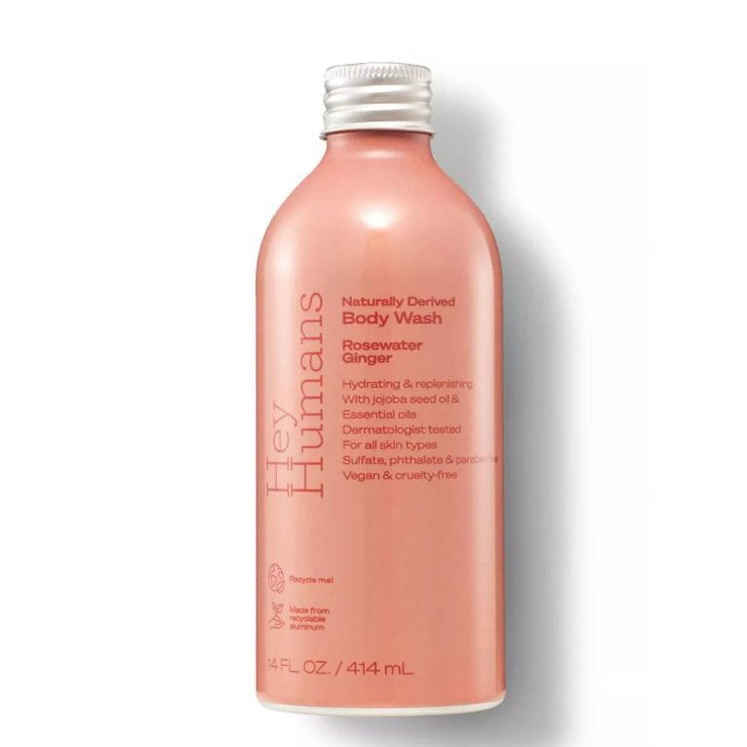 Hey Humans Body Wash Rosewater Ginger, 14 oz (3-Pack)
