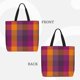 thumbnail image 2 of Easygdp Purple Yellow Buffalo Plaid Bolsa Tote para Mujer, Bolso de Hombro para Trabajo, Playa, Viajes, Compras y Supermercado, 2 of 7