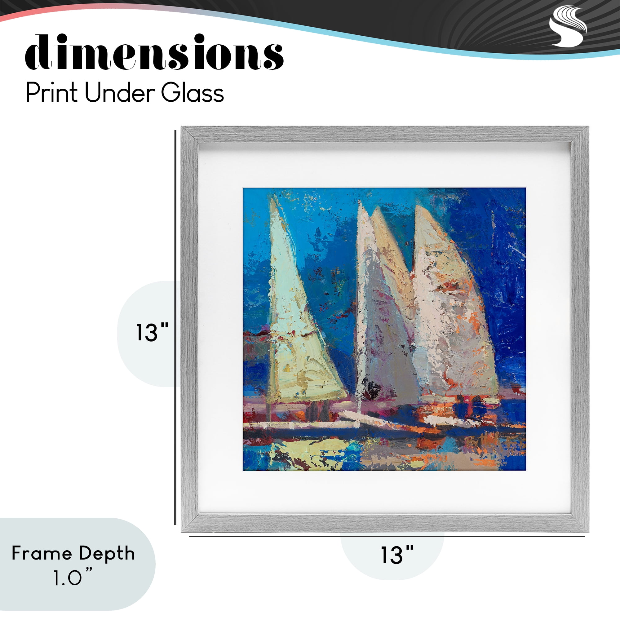Stupell Industries A Strong Wind Sailboats Gray Framed Print Under Glass, design by Beth A. Forst
