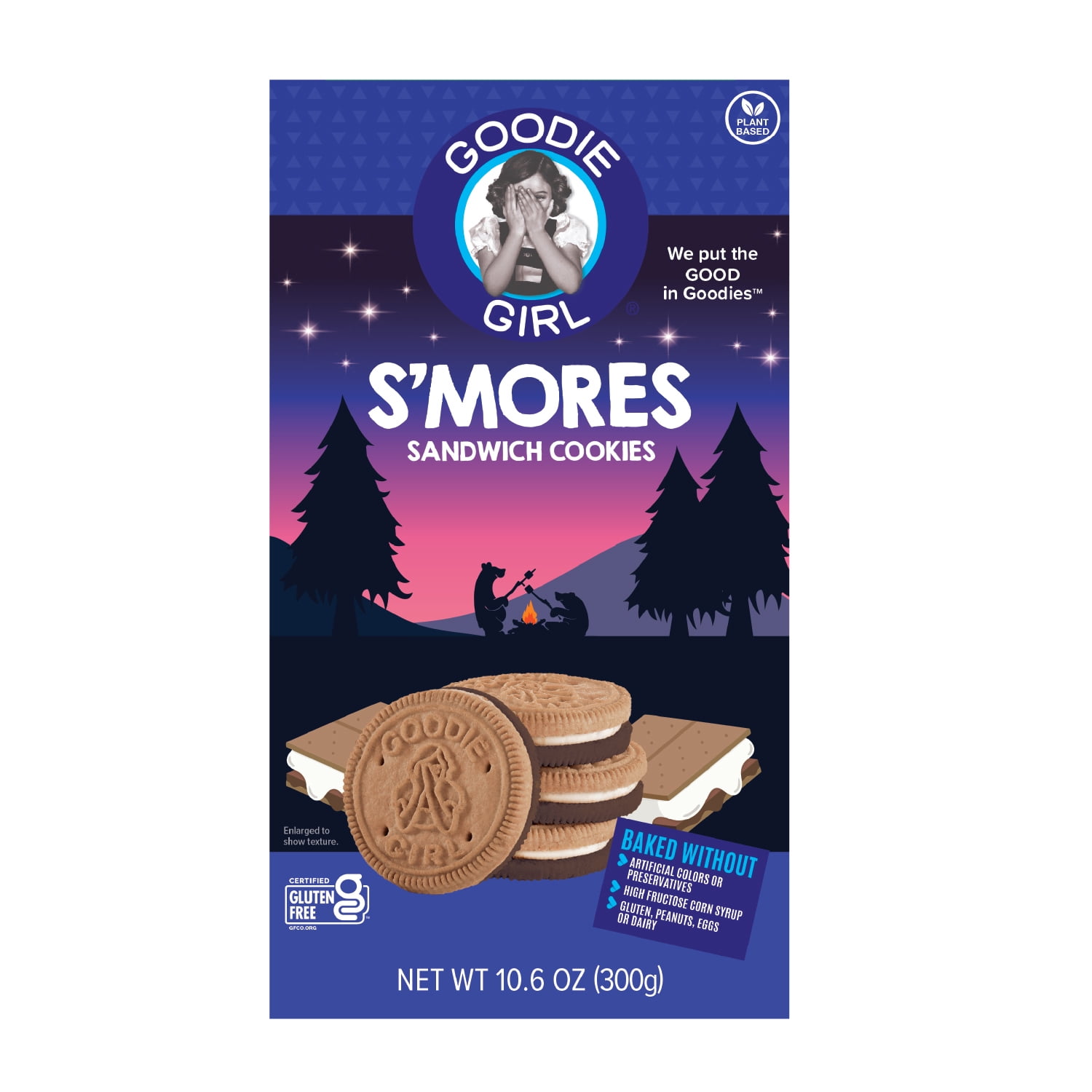 (2 pack) Goodie Girl S’Mores Sandwich Cookies, Shelf Stable, 10.6 oz, 24 Cookies Per Pack, Great for Snacking