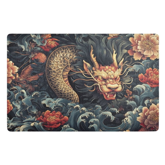 BZSMCE Floor Mats 32x20in Dragon Pattern Creativity Doormats